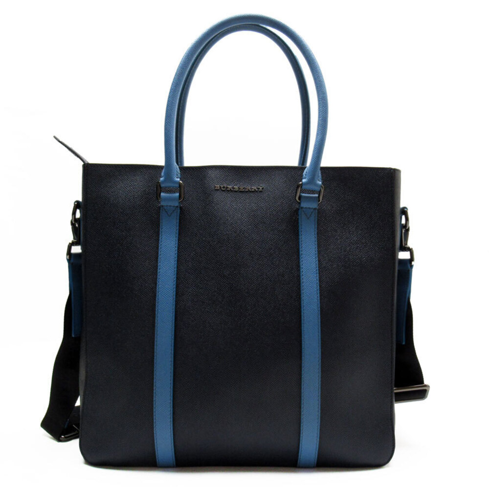Burberry handbag leather bag Navy shoulder Blue - Picture 2 of 4